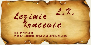 Ležimir Krnčević vizit kartica